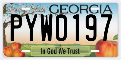 GA license plate PYW0197