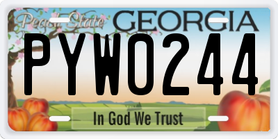 GA license plate PYW0244