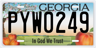 GA license plate PYW0249