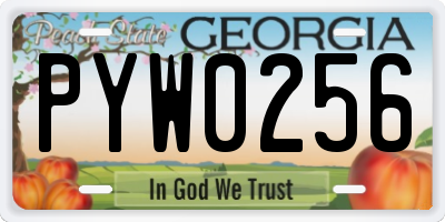 GA license plate PYW0256