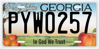 GA license plate PYW0257