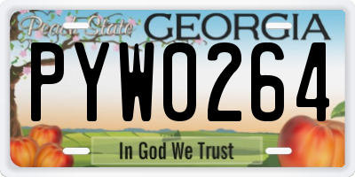 GA license plate PYW0264