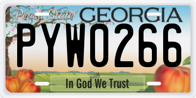 GA license plate PYW0266