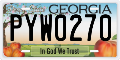 GA license plate PYW0270