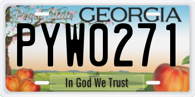 GA license plate PYW0271