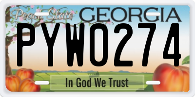 GA license plate PYW0274