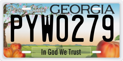 GA license plate PYW0279