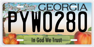 GA license plate PYW0280