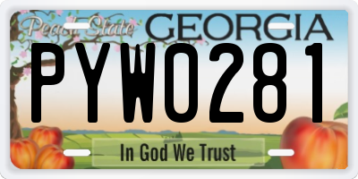 GA license plate PYW0281
