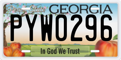 GA license plate PYW0296