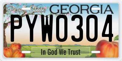 GA license plate PYW0304