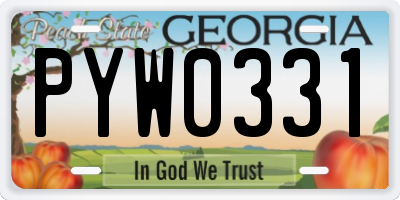 GA license plate PYW0331