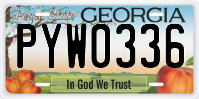 GA license plate PYW0336