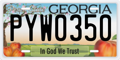 GA license plate PYW0350