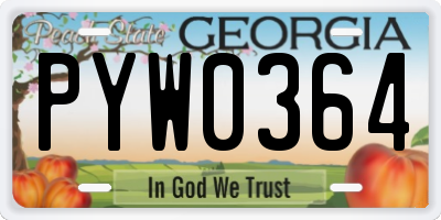 GA license plate PYW0364