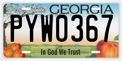 GA license plate PYW0367