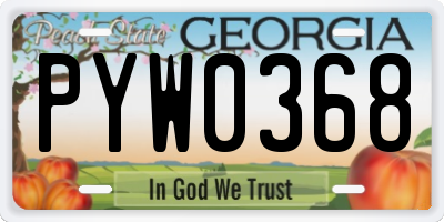 GA license plate PYW0368