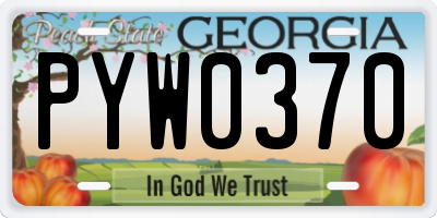 GA license plate PYW0370