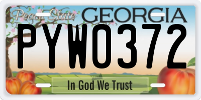GA license plate PYW0372