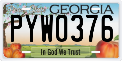 GA license plate PYW0376