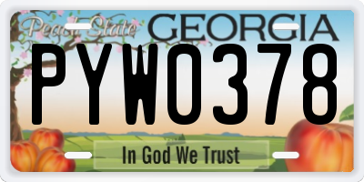 GA license plate PYW0378