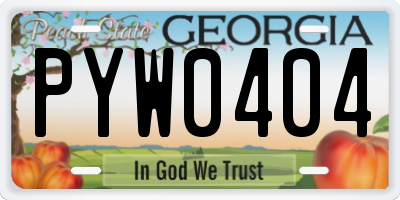 GA license plate PYW0404