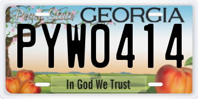GA license plate PYW0414