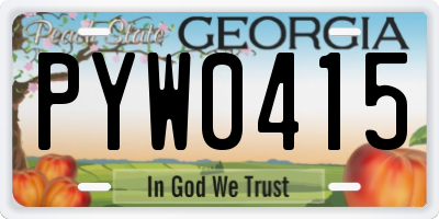 GA license plate PYW0415