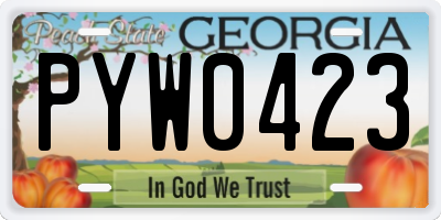 GA license plate PYW0423