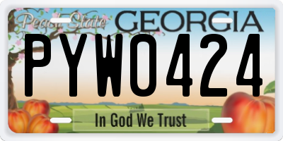 GA license plate PYW0424