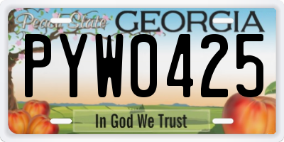 GA license plate PYW0425