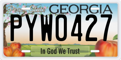 GA license plate PYW0427