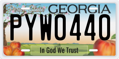 GA license plate PYW0440