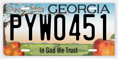 GA license plate PYW0451