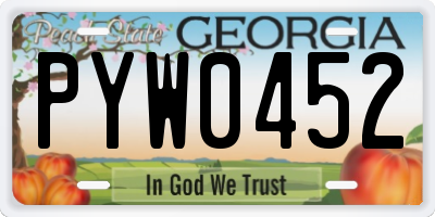 GA license plate PYW0452