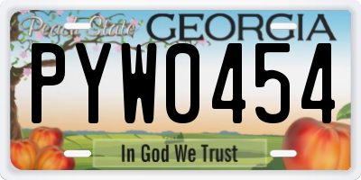 GA license plate PYW0454