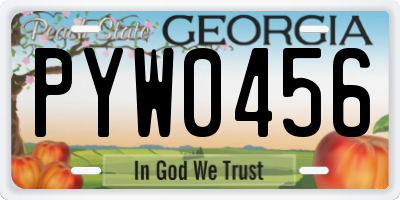 GA license plate PYW0456