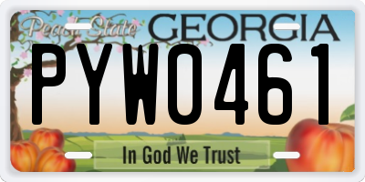 GA license plate PYW0461