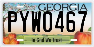 GA license plate PYW0467