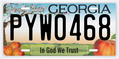 GA license plate PYW0468