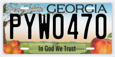 GA license plate PYW0470