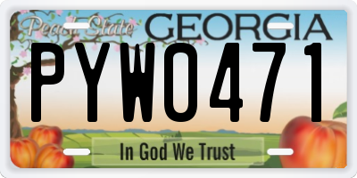 GA license plate PYW0471