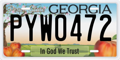 GA license plate PYW0472
