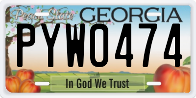 GA license plate PYW0474