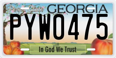 GA license plate PYW0475