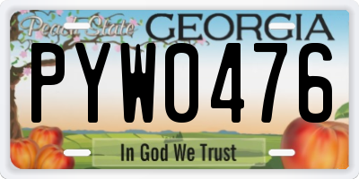 GA license plate PYW0476