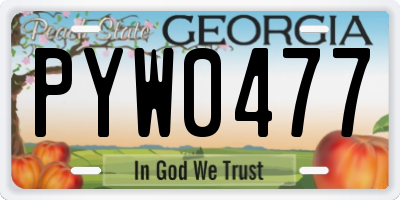 GA license plate PYW0477