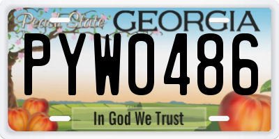 GA license plate PYW0486