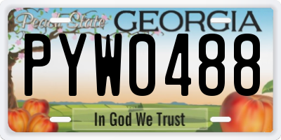 GA license plate PYW0488
