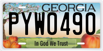 GA license plate PYW0490